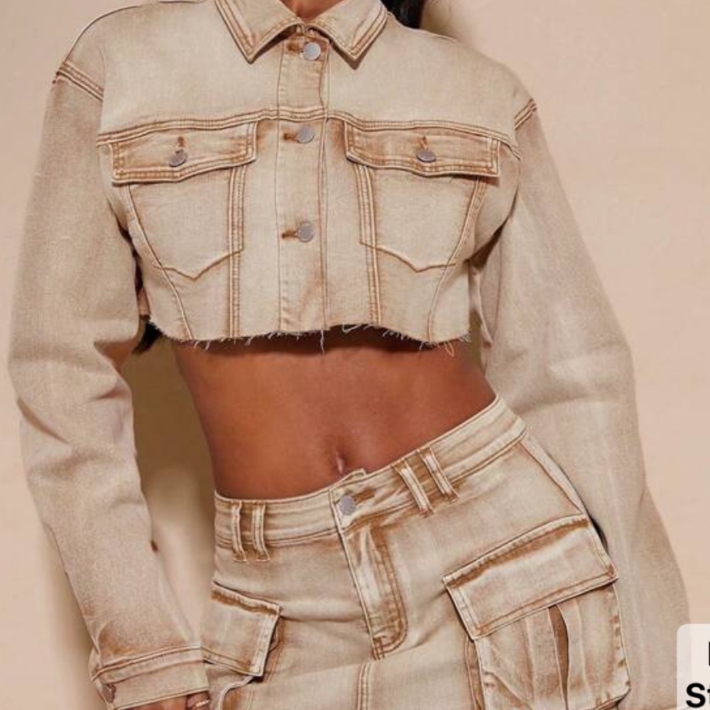 Women's Beige Denim Jacket